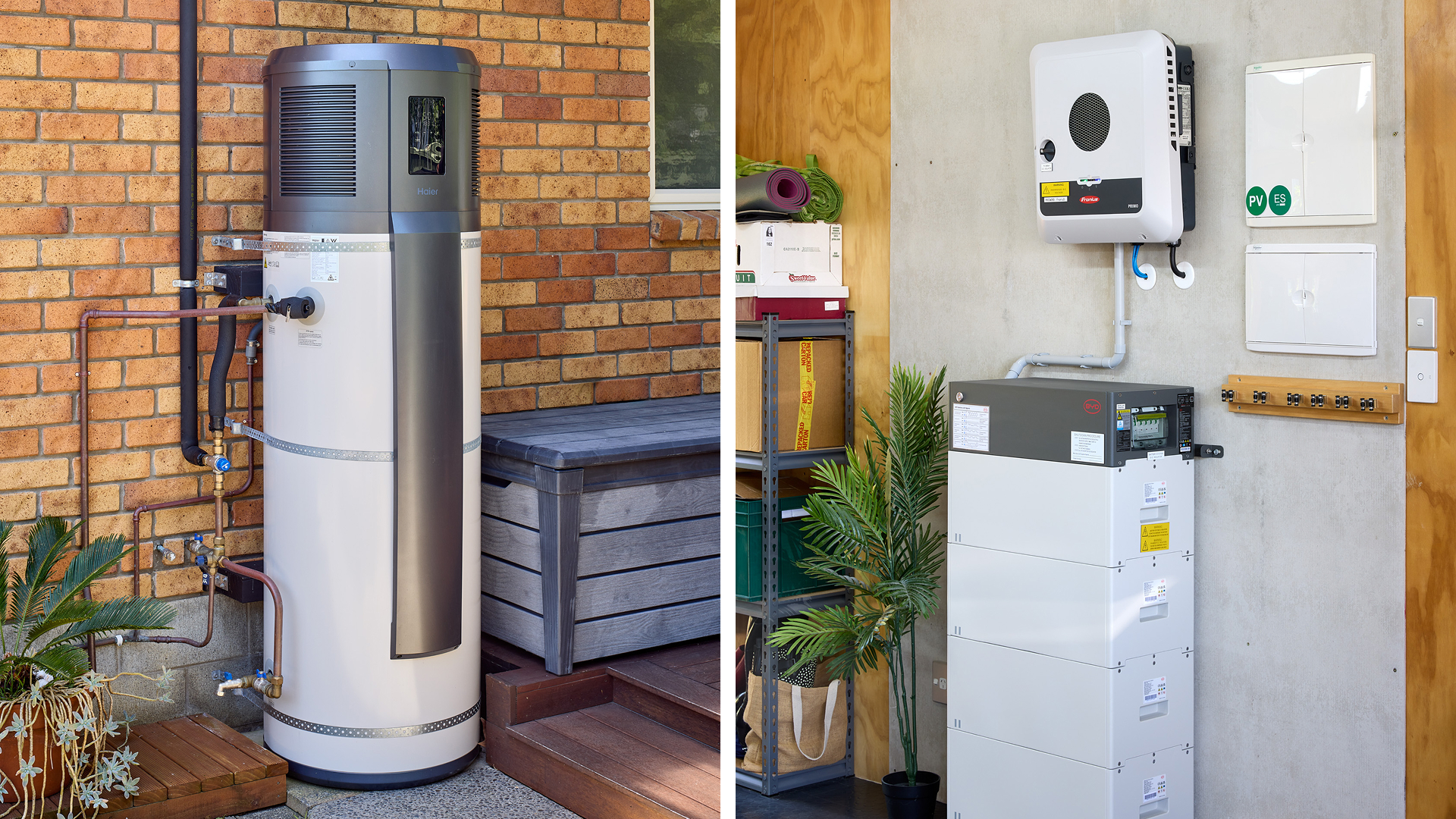 Haier Heat Pump Water Heater and solar battery
