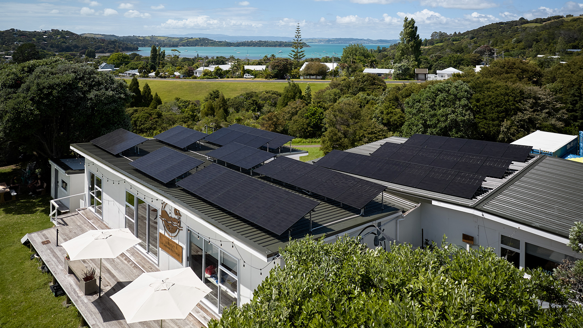 Waiheke Resources Trust rooftop solar panels installed by Fisher & Paykel Home Solutions
